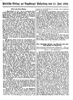 Augsburger Postzeitung Dienstag 21. Juni 1859