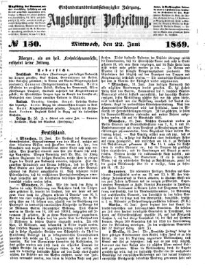 Augsburger Postzeitung Mittwoch 22. Juni 1859