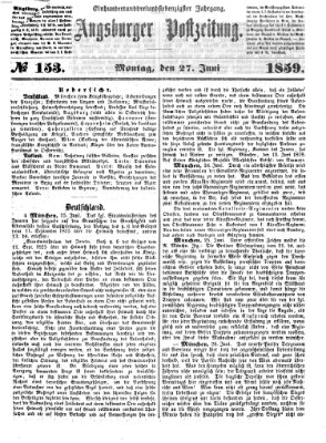 Augsburger Postzeitung Montag 27. Juni 1859