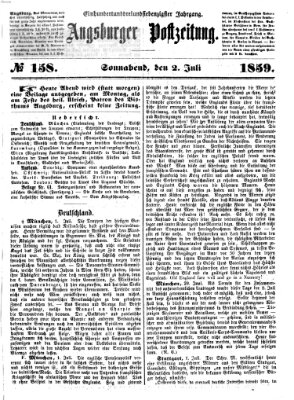 Augsburger Postzeitung Samstag 2. Juli 1859