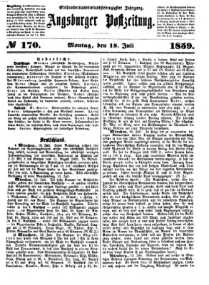 Augsburger Postzeitung Montag 18. Juli 1859