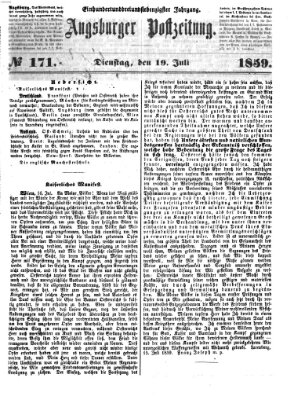 Augsburger Postzeitung Dienstag 19. Juli 1859