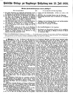 Augsburger Postzeitung Samstag 23. Juli 1859