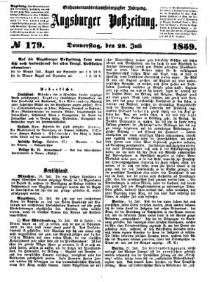 Augsburger Postzeitung Donnerstag 28. Juli 1859