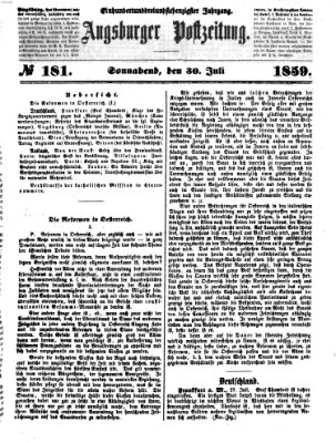 Augsburger Postzeitung Samstag 30. Juli 1859