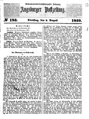 Augsburger Postzeitung Dienstag 2. August 1859