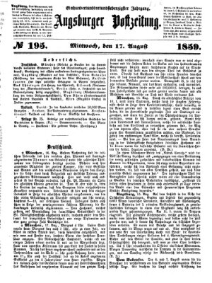 Augsburger Postzeitung Mittwoch 17. August 1859