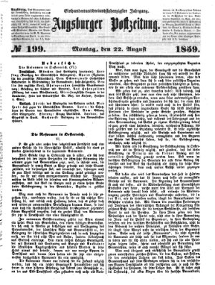 Augsburger Postzeitung Montag 22. August 1859