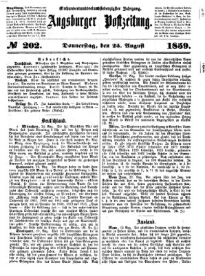 Augsburger Postzeitung Donnerstag 25. August 1859