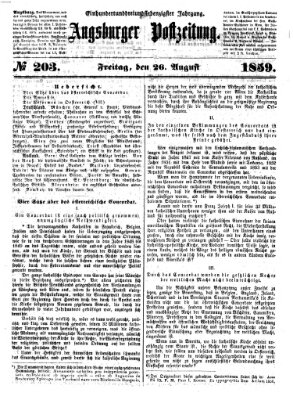 Augsburger Postzeitung Freitag 26. August 1859