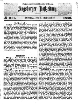 Augsburger Postzeitung Montag 5. September 1859