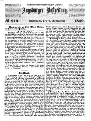 Augsburger Postzeitung Mittwoch 7. September 1859