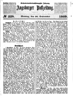 Augsburger Postzeitung Montag 26. September 1859