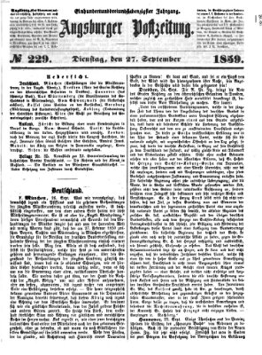 Augsburger Postzeitung Dienstag 27. September 1859