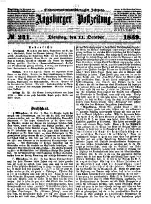 Augsburger Postzeitung Dienstag 11. Oktober 1859