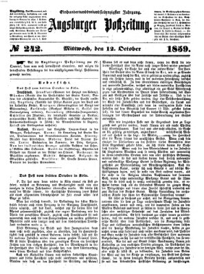 Augsburger Postzeitung Mittwoch 12. Oktober 1859