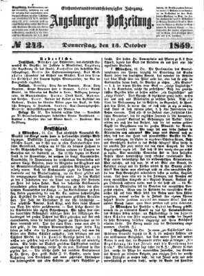 Augsburger Postzeitung Donnerstag 13. Oktober 1859