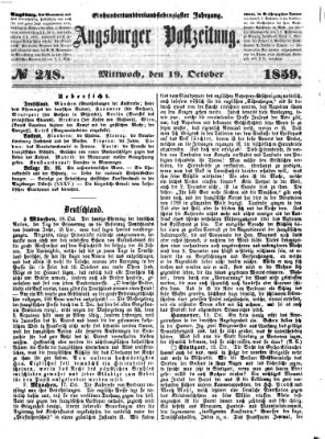 Augsburger Postzeitung Mittwoch 19. Oktober 1859