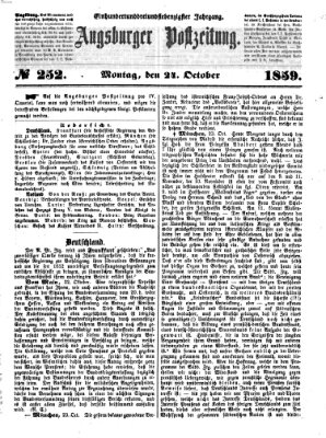 Augsburger Postzeitung Montag 24. Oktober 1859