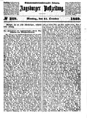 Augsburger Postzeitung Montag 31. Oktober 1859