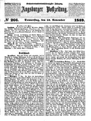 Augsburger Postzeitung Donnerstag 10. November 1859