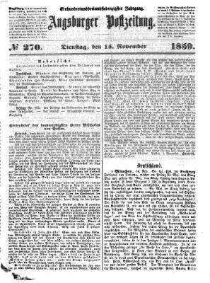 Augsburger Postzeitung Dienstag 15. November 1859