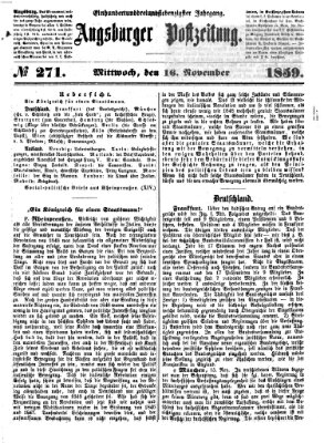 Augsburger Postzeitung Mittwoch 16. November 1859