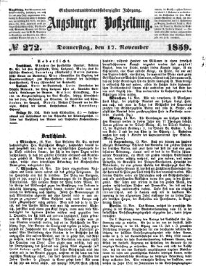 Augsburger Postzeitung Donnerstag 17. November 1859