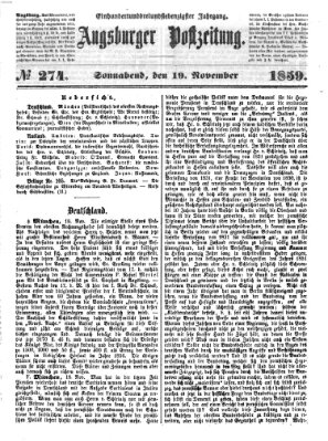 Augsburger Postzeitung Samstag 19. November 1859