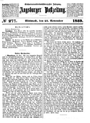 Augsburger Postzeitung Mittwoch 23. November 1859