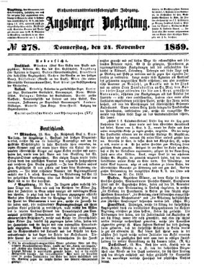 Augsburger Postzeitung Donnerstag 24. November 1859