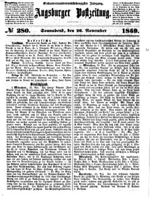 Augsburger Postzeitung Samstag 26. November 1859