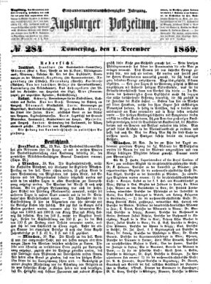 Augsburger Postzeitung Donnerstag 1. Dezember 1859