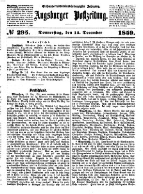 Augsburger Postzeitung Donnerstag 15. Dezember 1859