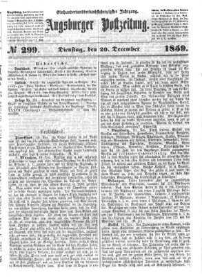 Augsburger Postzeitung Dienstag 20. Dezember 1859