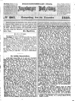 Augsburger Postzeitung Donnerstag 22. Dezember 1859