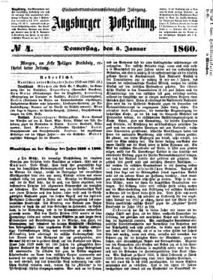 Augsburger Postzeitung Donnerstag 5. Januar 1860