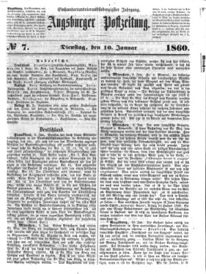 Augsburger Postzeitung Dienstag 10. Januar 1860