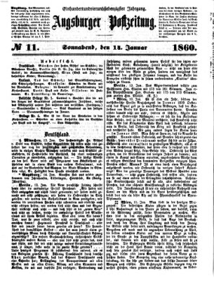 Augsburger Postzeitung Samstag 14. Januar 1860