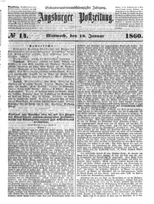 Augsburger Postzeitung Mittwoch 18. Januar 1860