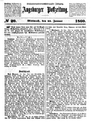 Augsburger Postzeitung Mittwoch 25. Januar 1860