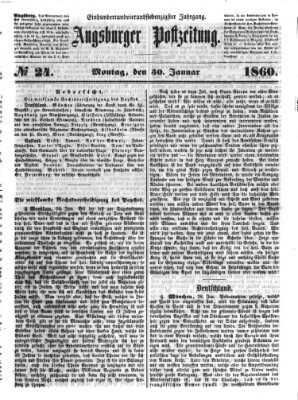 Augsburger Postzeitung Montag 30. Januar 1860