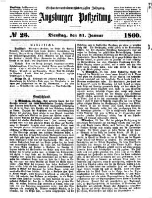 Augsburger Postzeitung Dienstag 31. Januar 1860