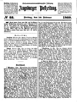 Augsburger Postzeitung Freitag 10. Februar 1860