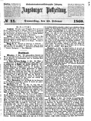 Augsburger Postzeitung Donnerstag 23. Februar 1860