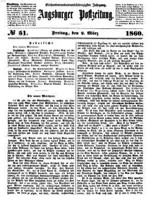 Augsburger Postzeitung Freitag 2. März 1860