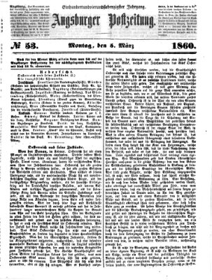 Augsburger Postzeitung Montag 5. März 1860