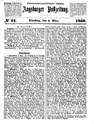 Augsburger Postzeitung Dienstag 6. März 1860