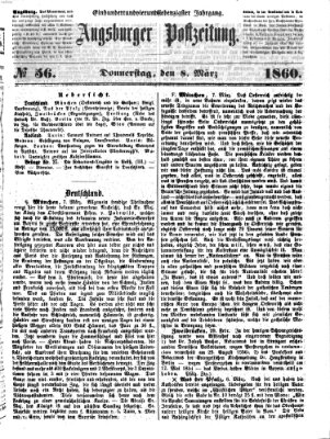 Augsburger Postzeitung Donnerstag 8. März 1860