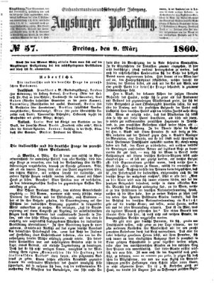 Augsburger Postzeitung Freitag 9. März 1860